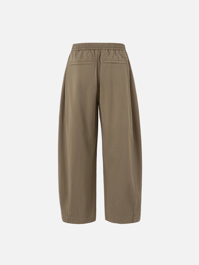 Beaded Drawstring Pleated Baggy Barrel Pants