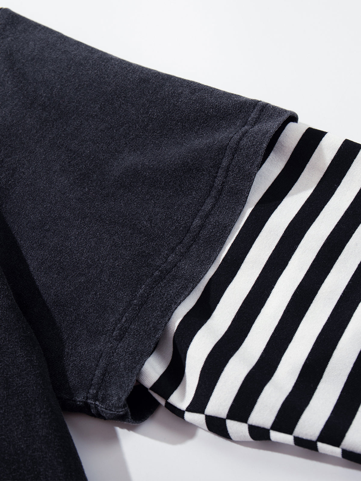 Angel Star Graphic Striped Double-Layer Long-Sleeve Boxy T-Shirt