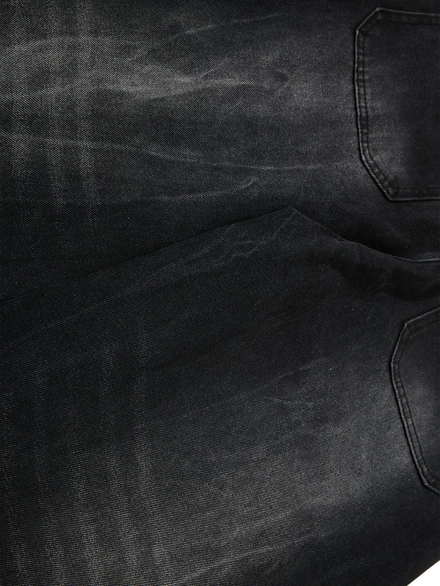 All-Over Studded Washed Baggy Jeans