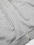 Rhinestone Bow-Graphic Boxy Zip-Up Hoodie