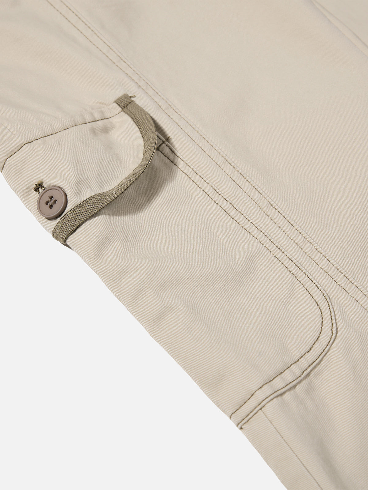 Contrast-Trim Flap-Pocket Flared Cargo Pants