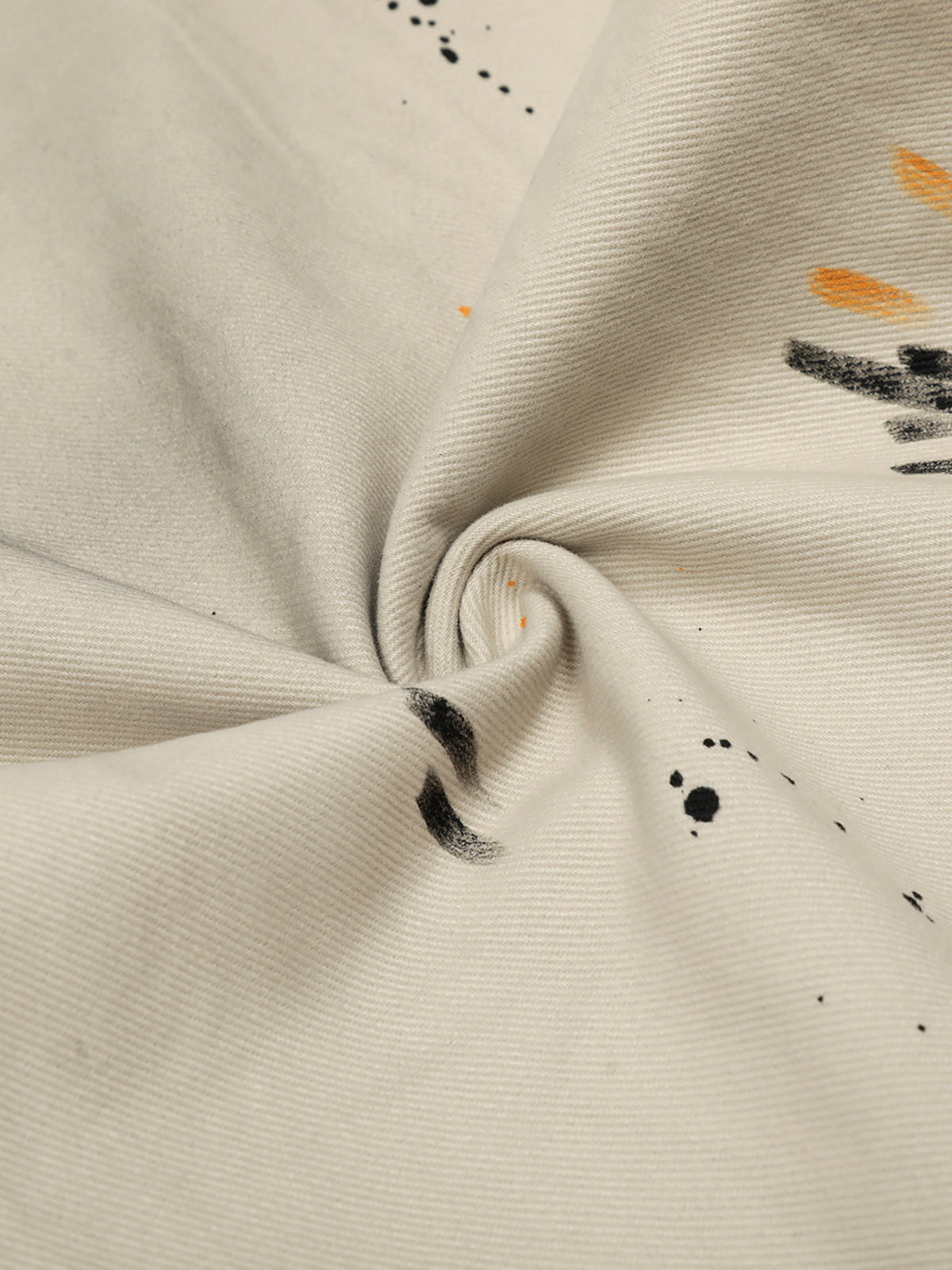 Paint-Splatter Smudge-Detail Curved Baggy Pants