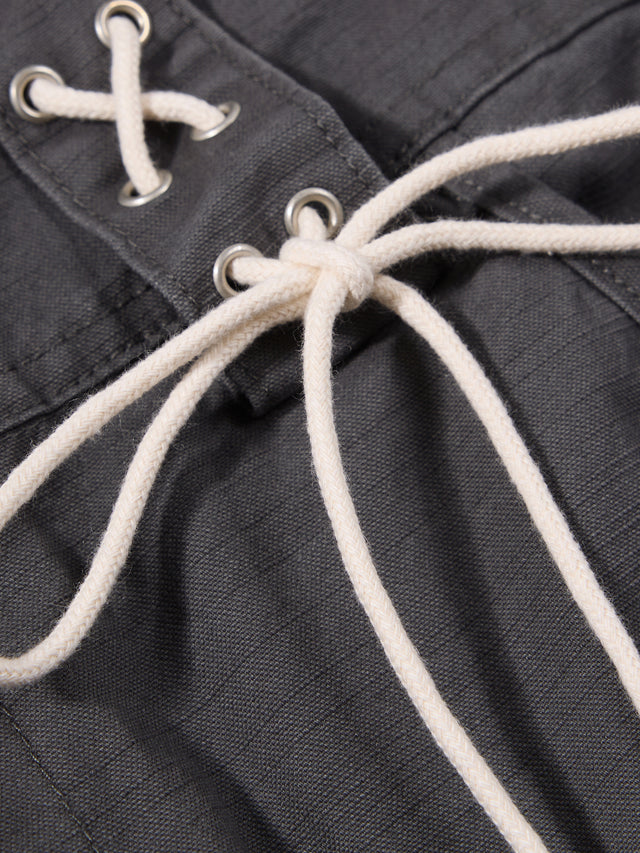 Lace-Up Detail Flap Cargo Baggy Pants