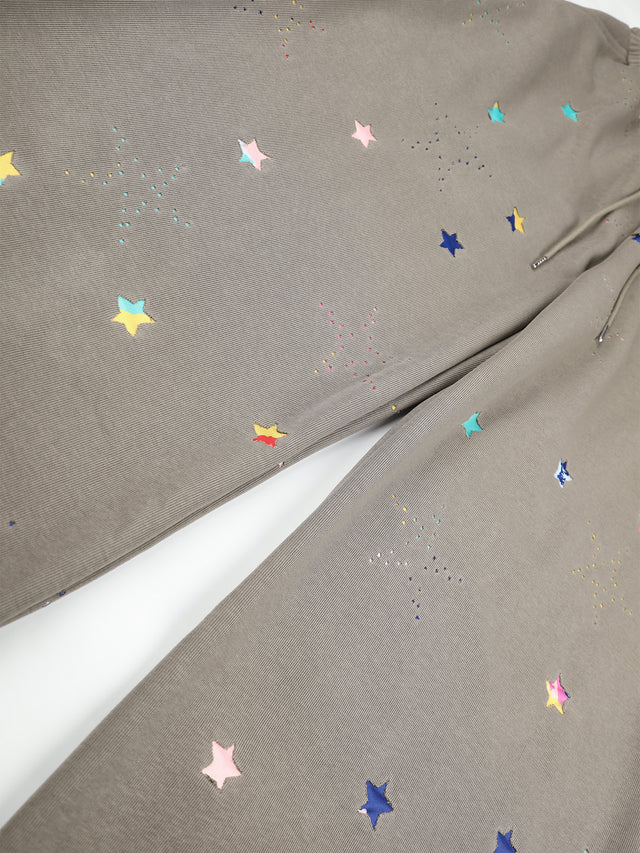 Multi-Star Print Graphic Baggy Balloon Sweatpants