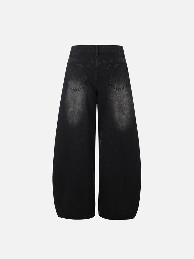 Horse-Embroidered Baggy Jeans