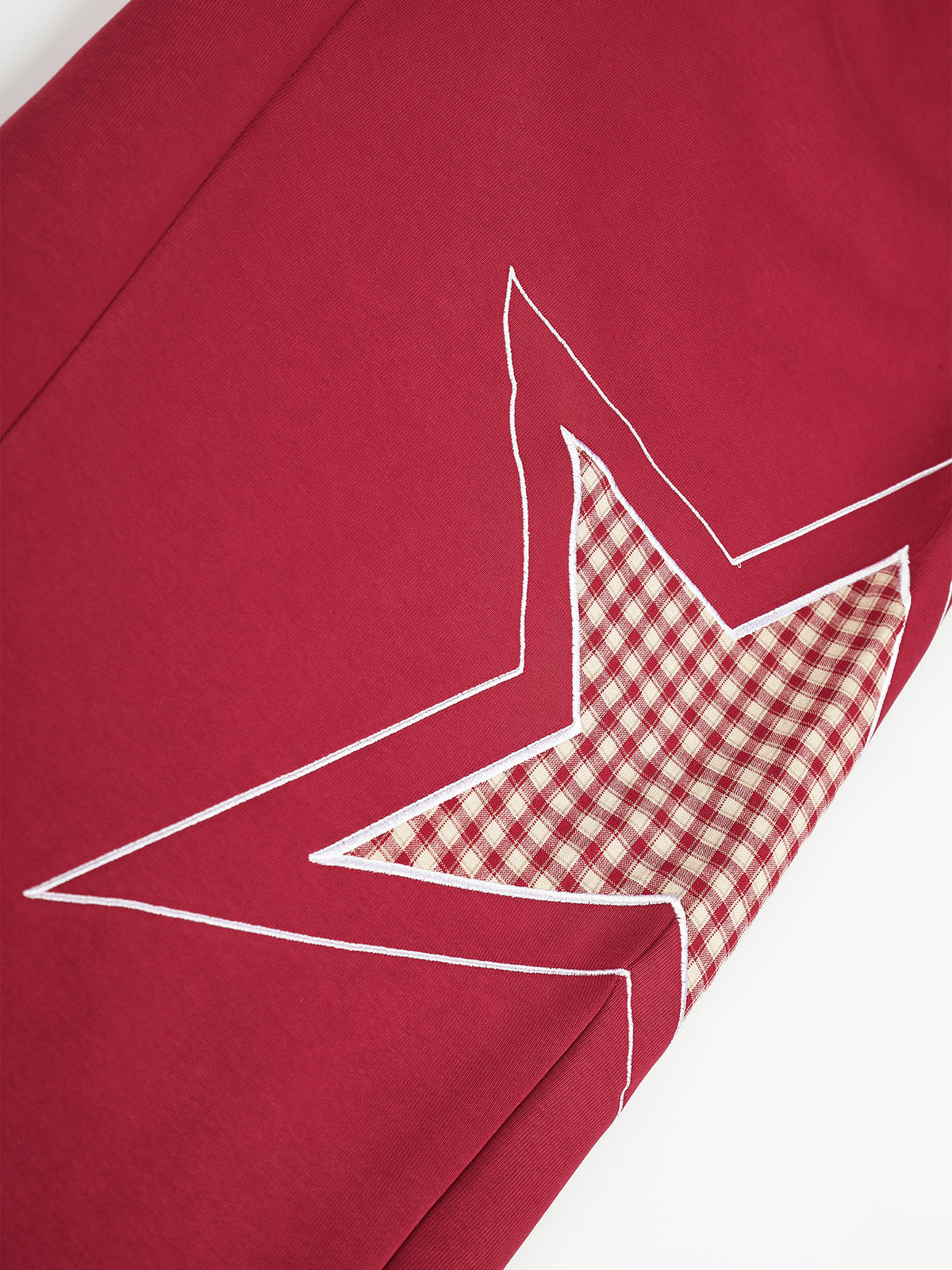 Plaid Star-Panel Baggy Sweatpants