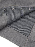 Reversible Striped Studded Slim Zip-Up Hoodie