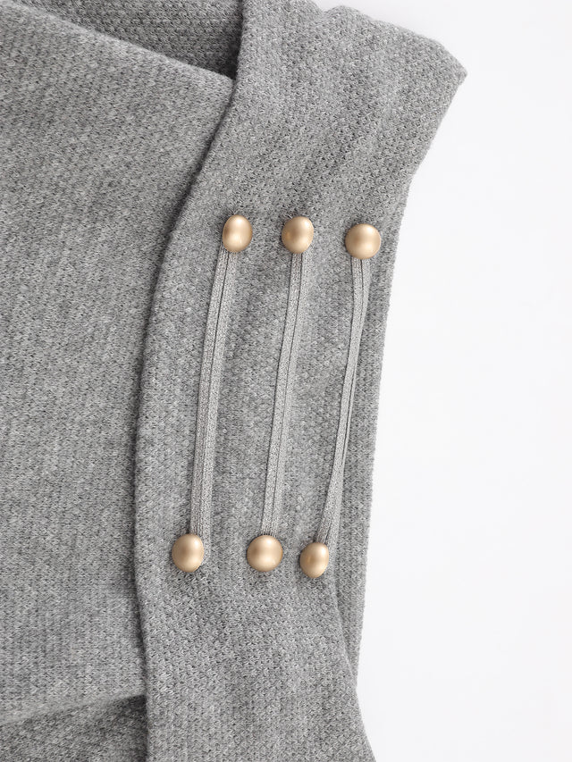 Wool-Blend Braided-Trim Off-Shoulder Slim-Fit Sweater