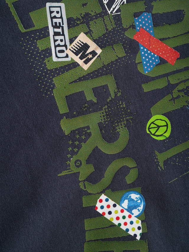 Retro Graphic Layered-Sleeve Boxy T-Shirt