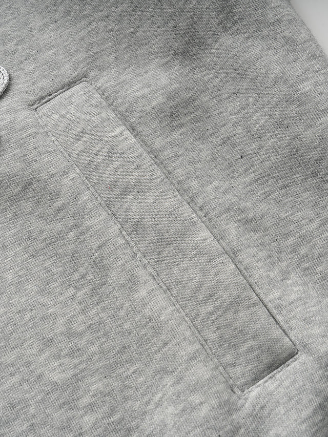 Military Frog-Braiding Epaulet Boxy Zip Hoodie