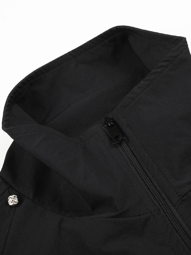 Pegasus-Embroidered Number-Print Oversized Track Jacket