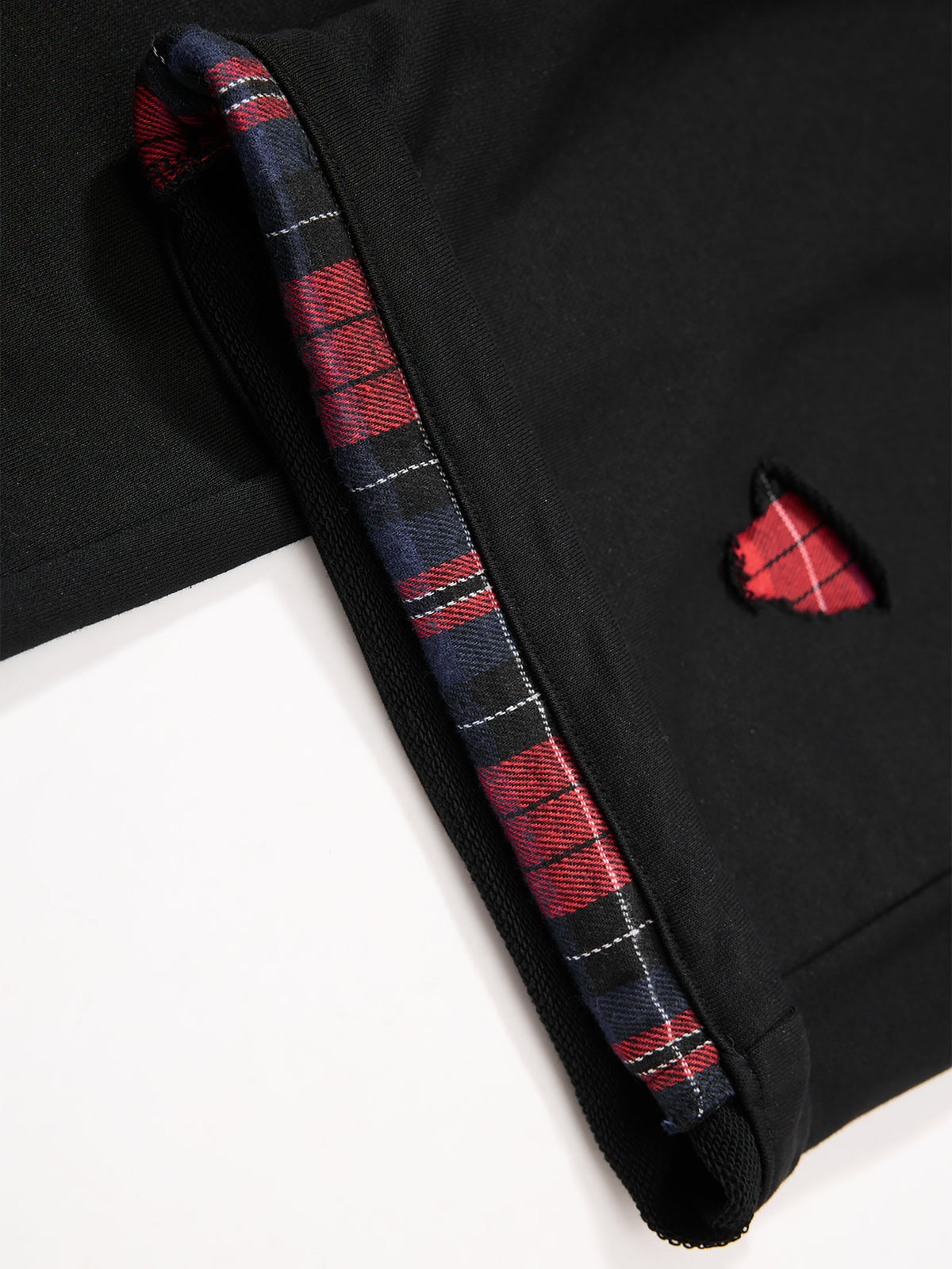 Plaid Underlay Slashed Distressed Baggy Barrel Sweatpants