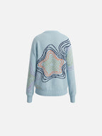Wavy-Star Graphic Oversized Sweater
