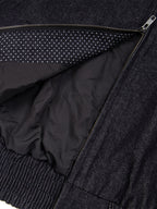 Polka-Dot Panelled Boxy Denim Jacket