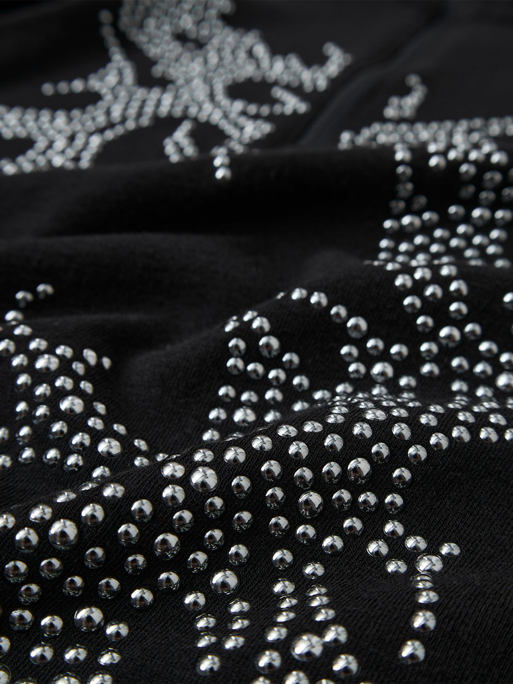 Rhinestone-Graphic Half-Zip Slim-Fit Mock-Neck Top