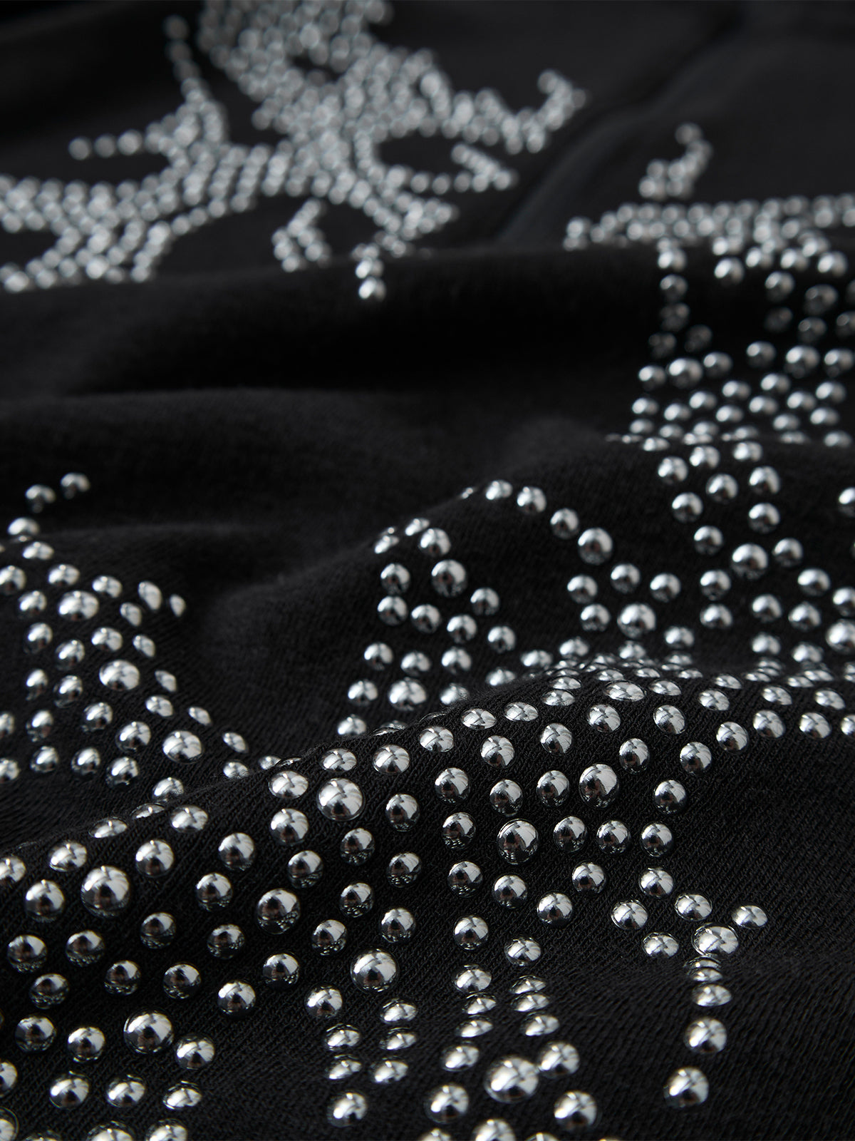 Rhinestone-Graphic Half-Zip Slim-Fit Mock-Neck Top