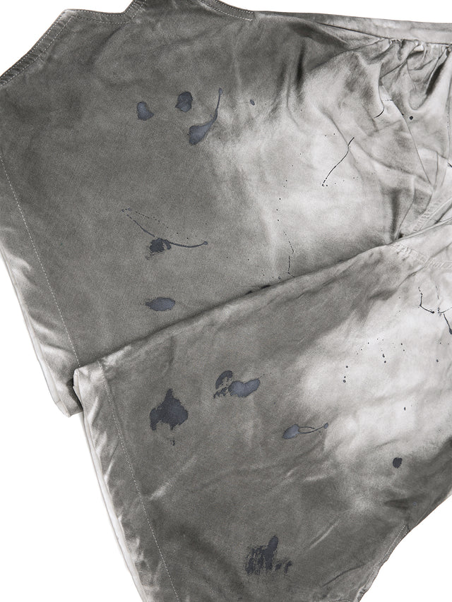 Acid-Washed Splatter-Print Double-Waistband Super Baggy Pants