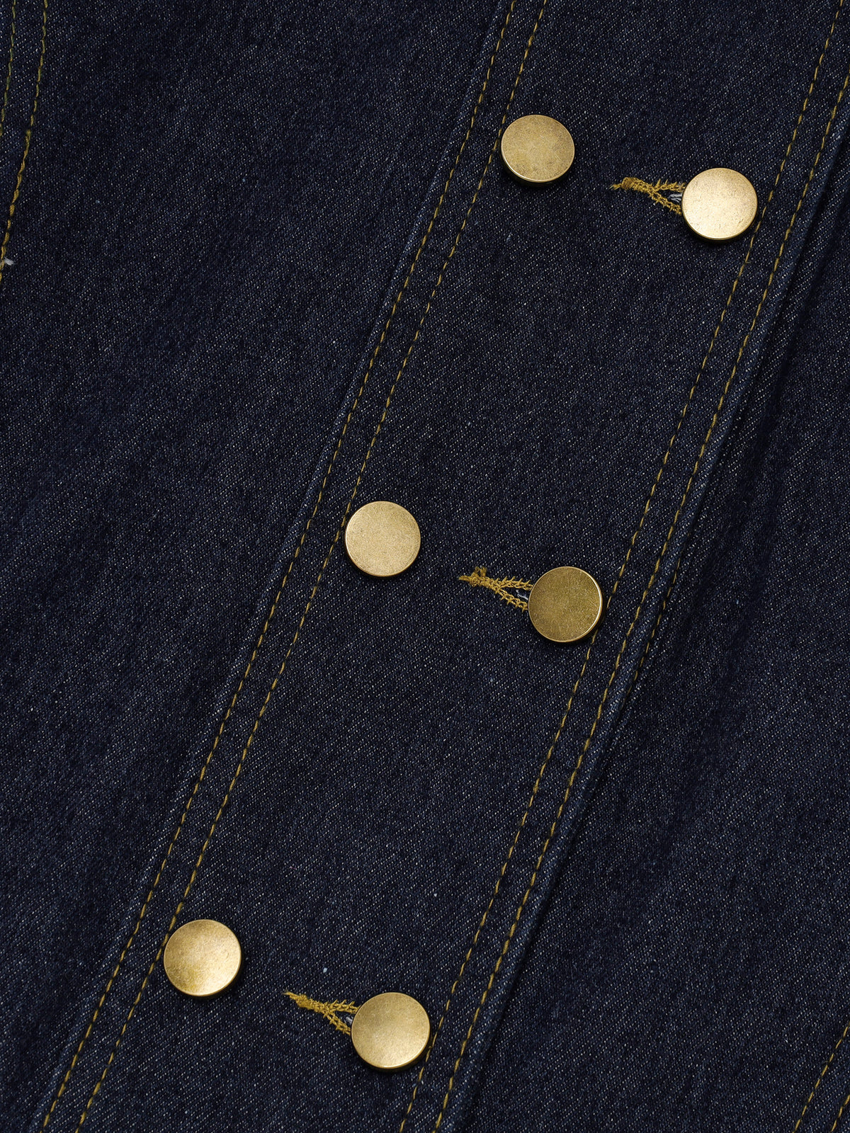 Double-Breasted Faux-Fur Collar Boxy Denim Jacket