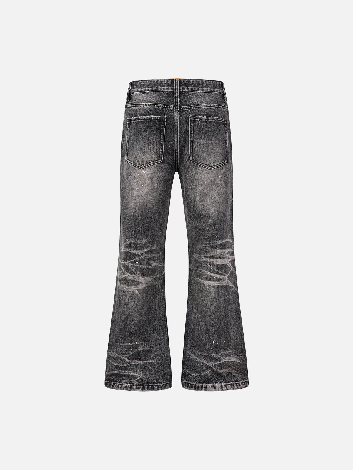 Cobweb Bleached Whiskered Flared Denim Jeans