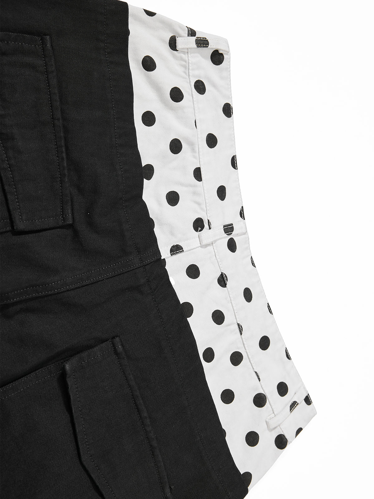 Polka-Dot Double-Waistband Baggy Casual Pants
