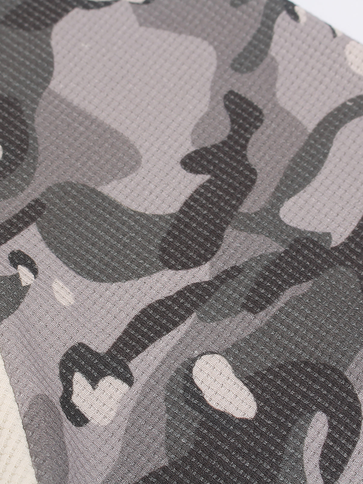 Camo Raglan-Sleeve Graphic Oversized Waffle T-Shirt