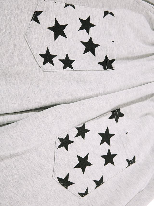 Star-Print Double-Waistband Baggy Sweatpants