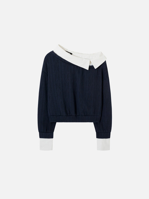Asymmetrical Off-The-Shoulder Layered Cropped Top