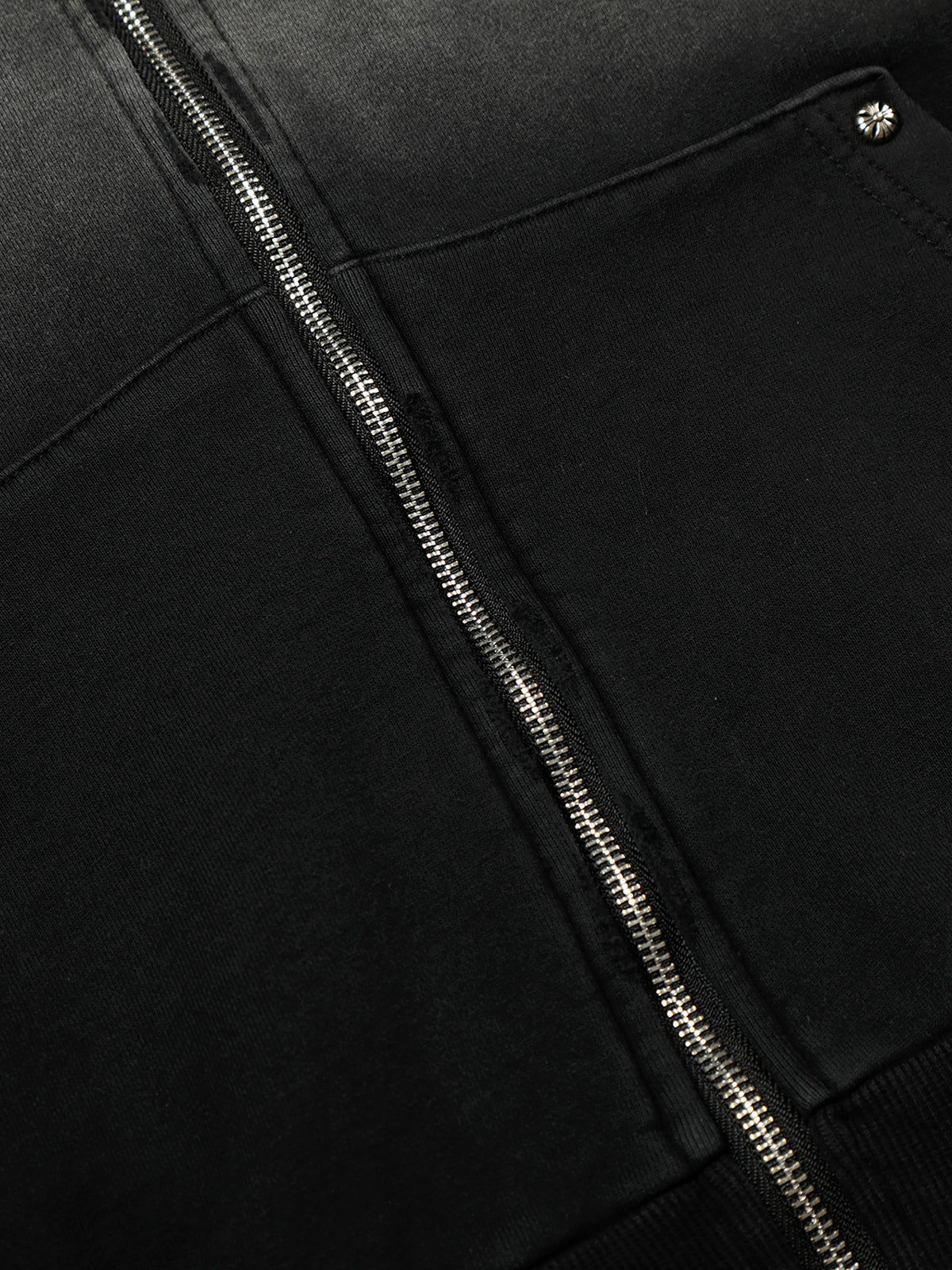 Ombré Wash Plaid Appliqué Number 23 Boxy Zip Hoodie