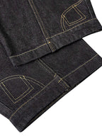 Snakeskin-Panelled Embroidered Baggy Jeans