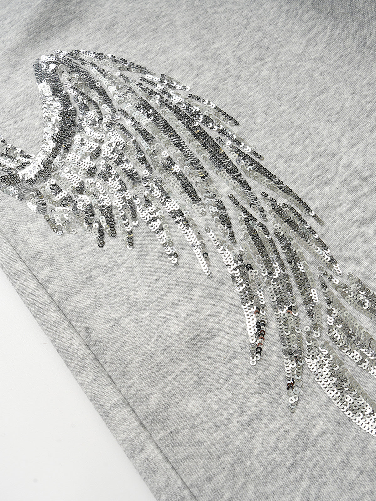Sequin Angel-Wing Graphic Straight Sweatpants