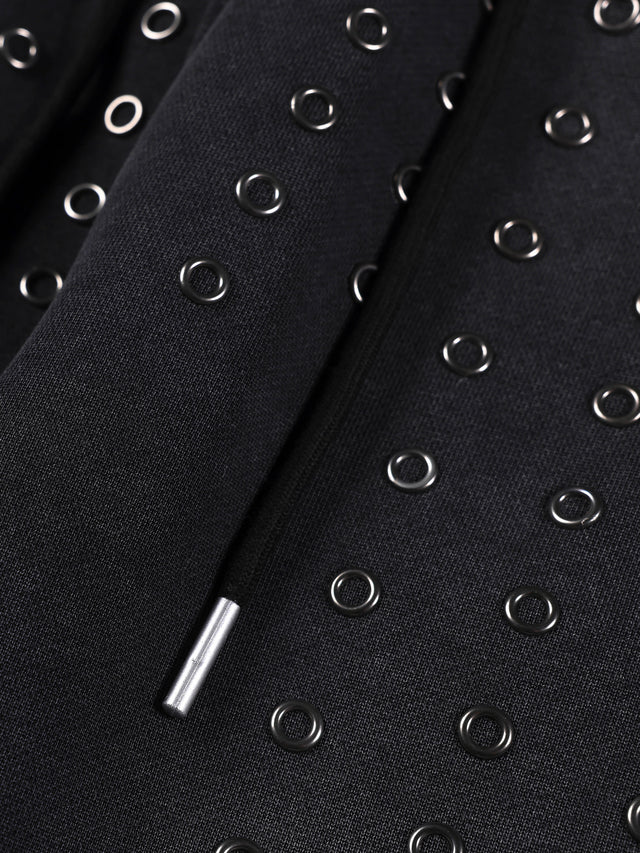 Eyelet Studded Washed Baggy Barrel Sweatpants