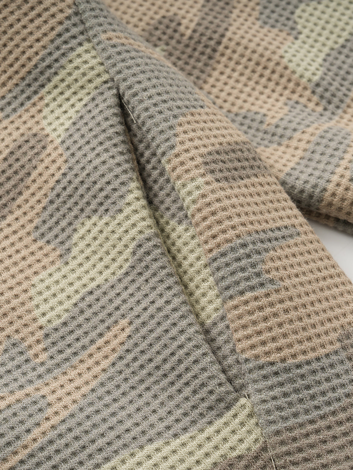 Camo Military-Braid Boxy Zip-Up Hoodie