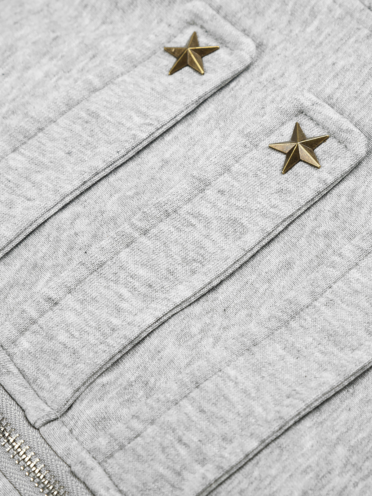 Star-Shaped Studded Boxy Zip-Up hoodie