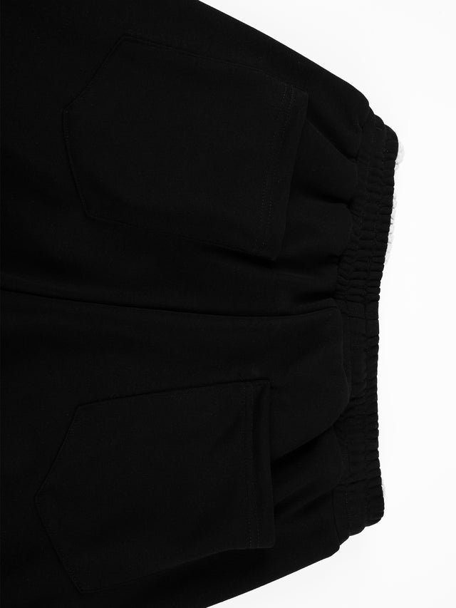 Double-Waistband Military Buttoned Straight-Leg Sweatpants