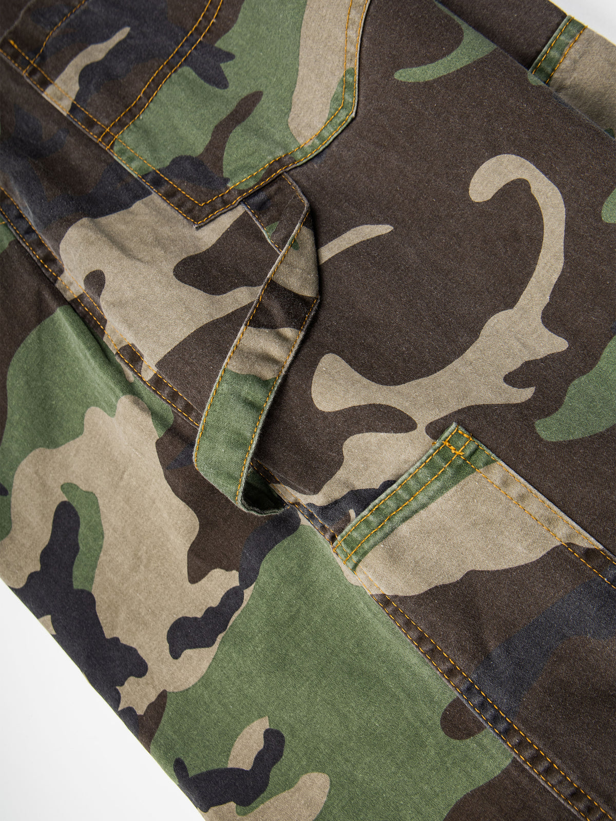 Camo & Leopard Panelled Baggy Barrel Carpenter Pants