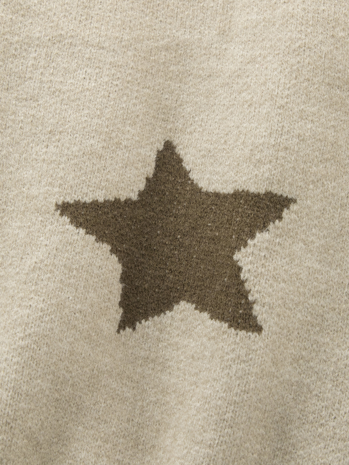 All-Over Star Jacquard Spread Collar Boxy Knit Cardigan