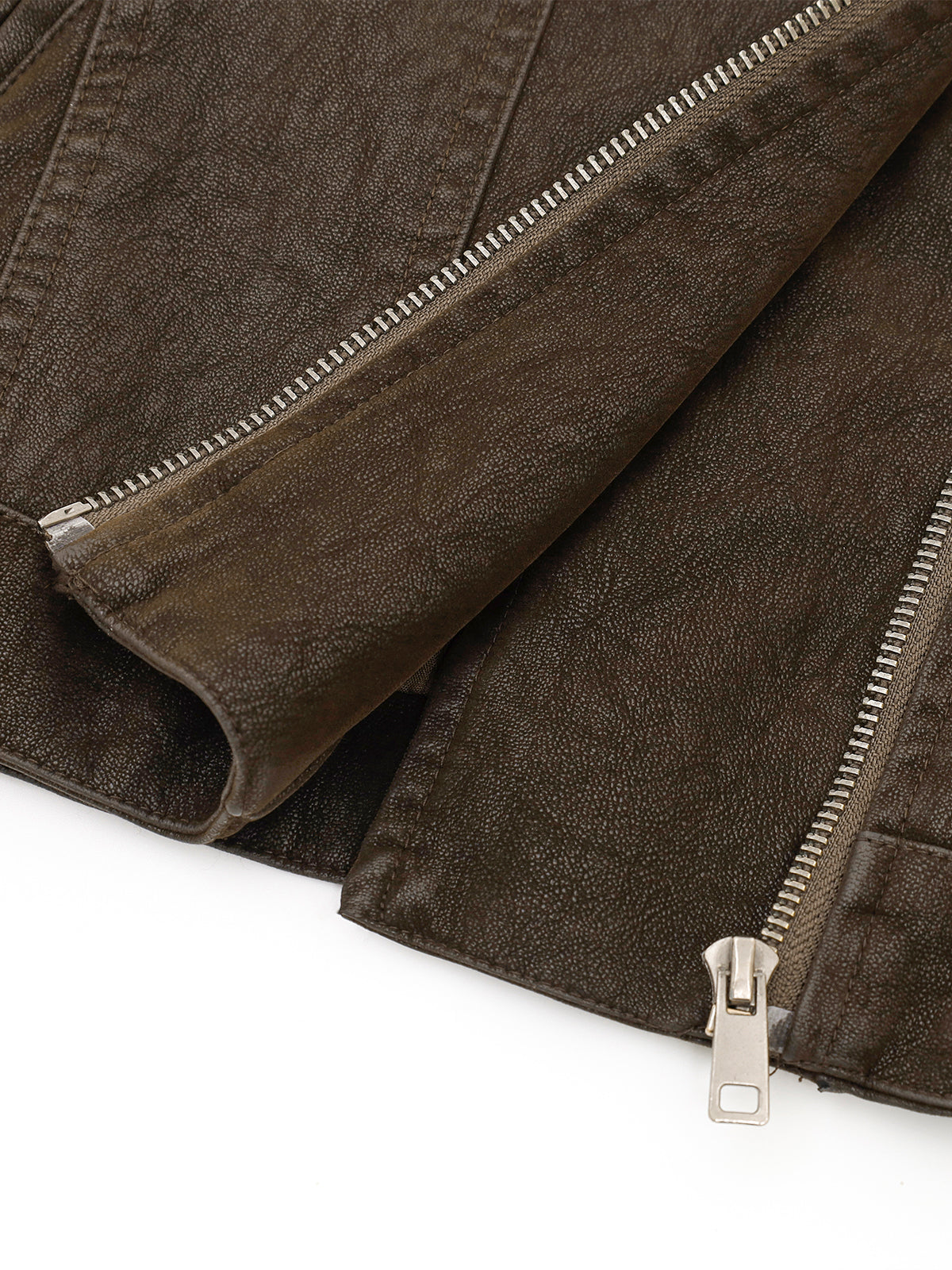 Asymmetric-Zip Boxy Moto Jacket