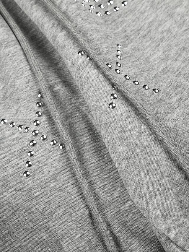 Studded Lettering Washed Baggy Sweatpants