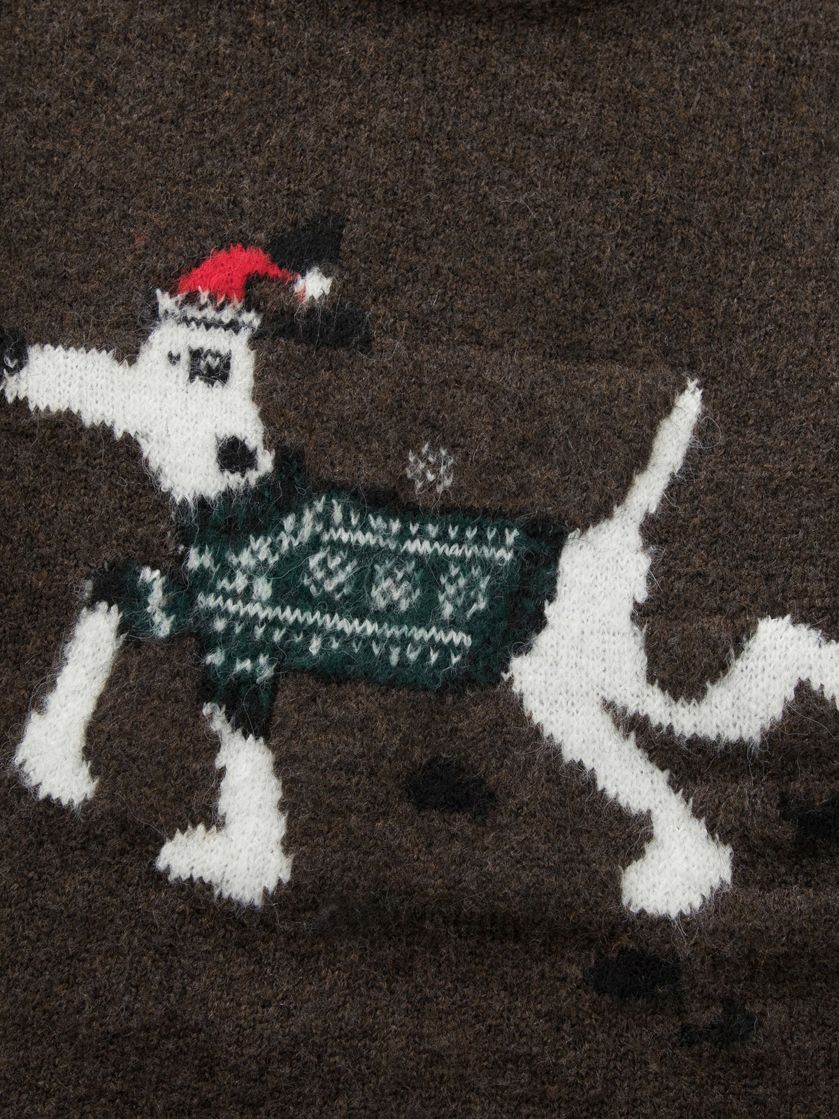 Puppy Jacquard Slim Knit Crewneck Sweater