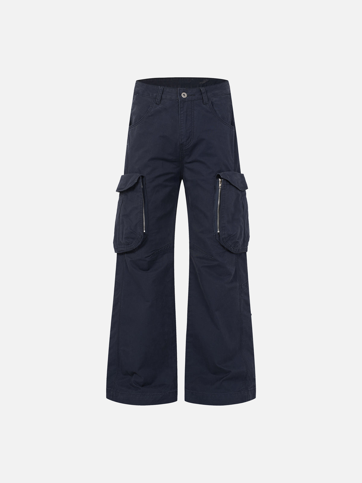 Multi-Pocket Zip-Bellows Baggy Barrel Cargo Pants