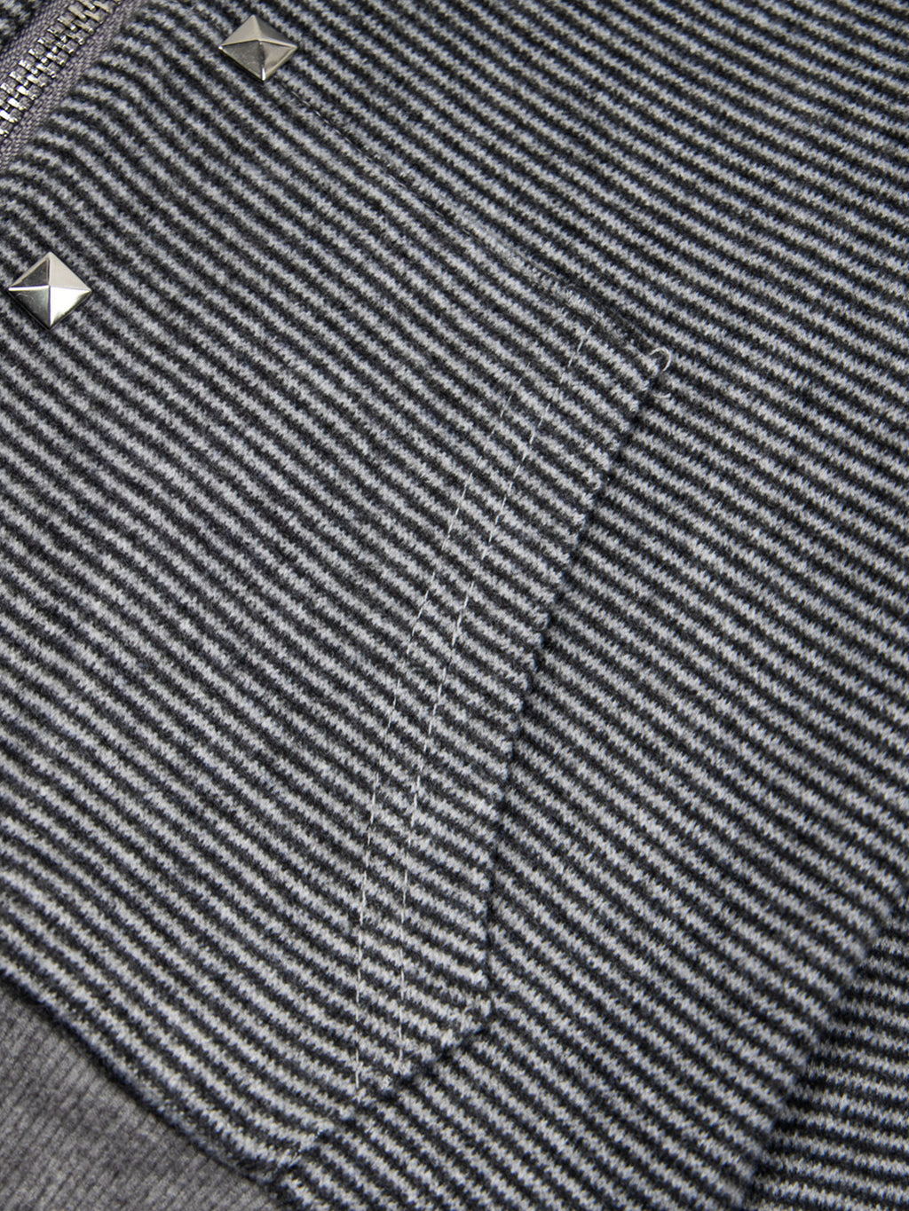 Reversible Striped Studded Slim Zip-Up Hoodie