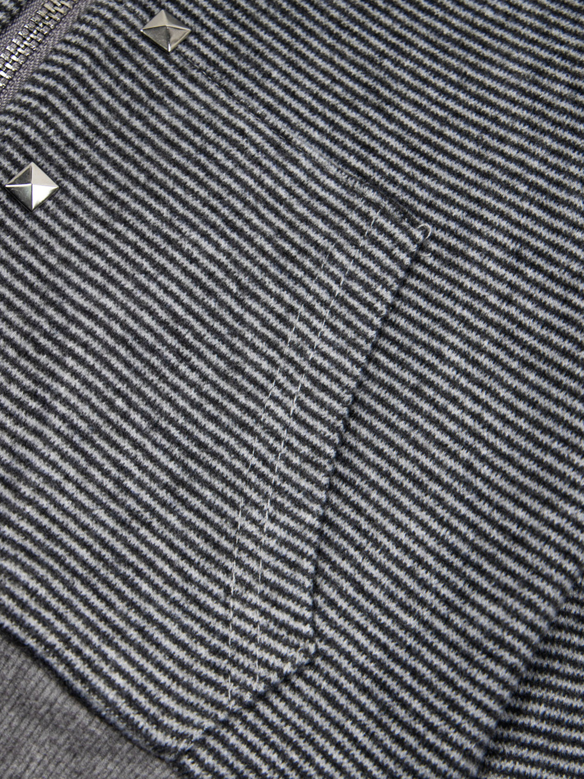 Reversible Striped Studded Slim Zip-Up Hoodie