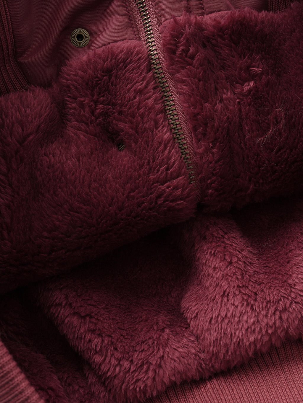 Faux-Fur Hood Eyelet-Accented Boxy Bomber Jacket