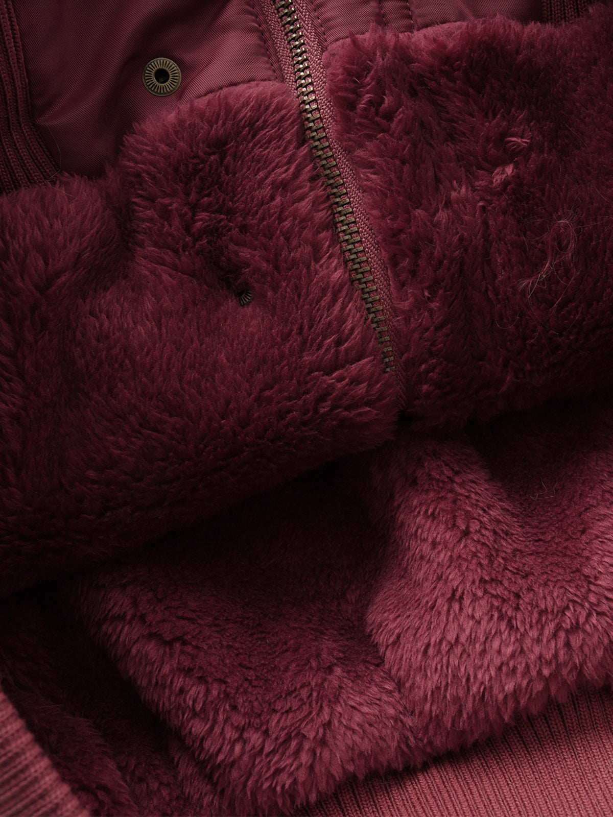 Faux-Fur Hood Eyelet-Accented Boxy Bomber Jacket