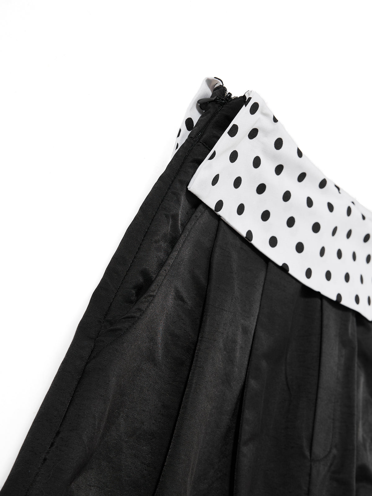 Polka-Dot Double-Waistband Patch Detail Baggy Parachute Pants