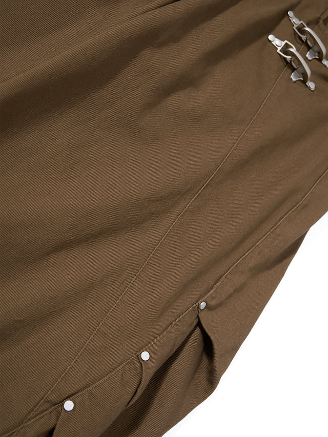 Hardware-Detail Draped Baggy Jeans