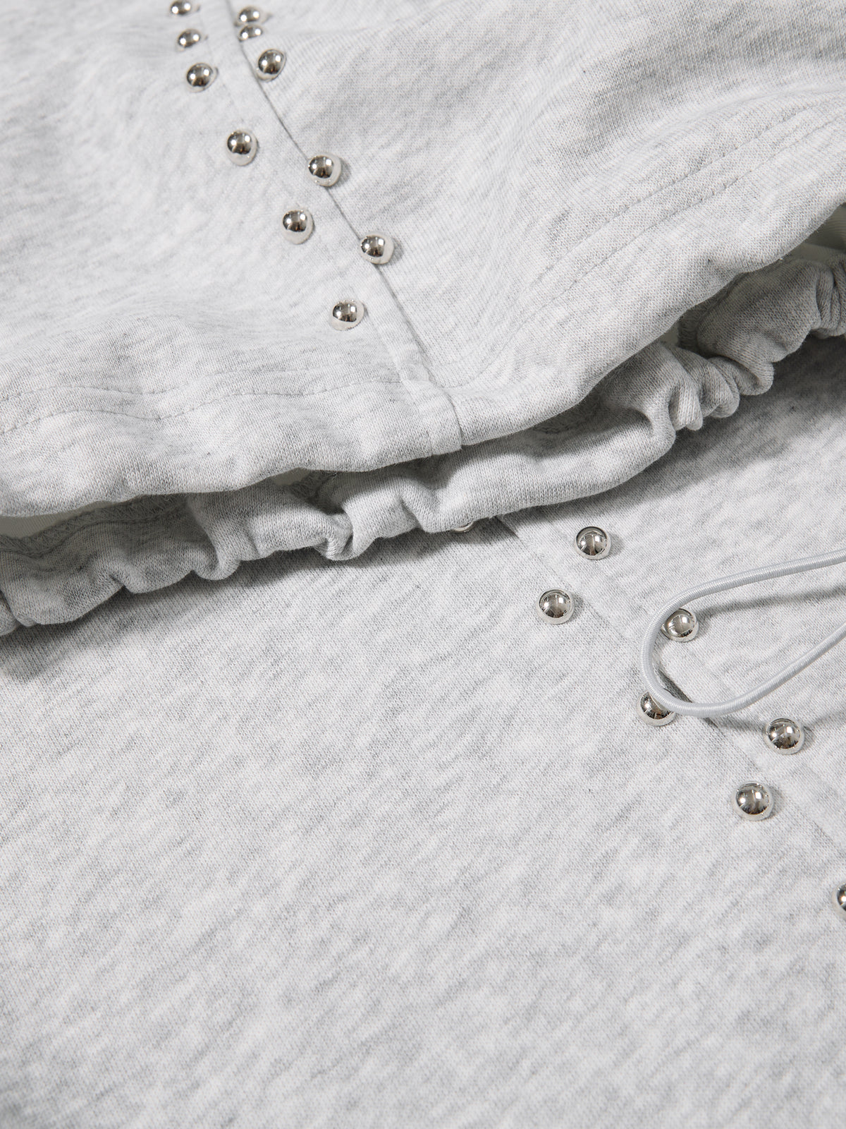 Studded Foldover-Waist Curved-Seam Baggy Sweatpants