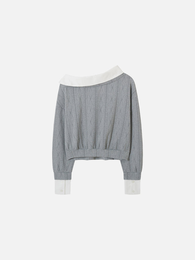 Asymmetrical Off-The-Shoulder Layered Cropped Top