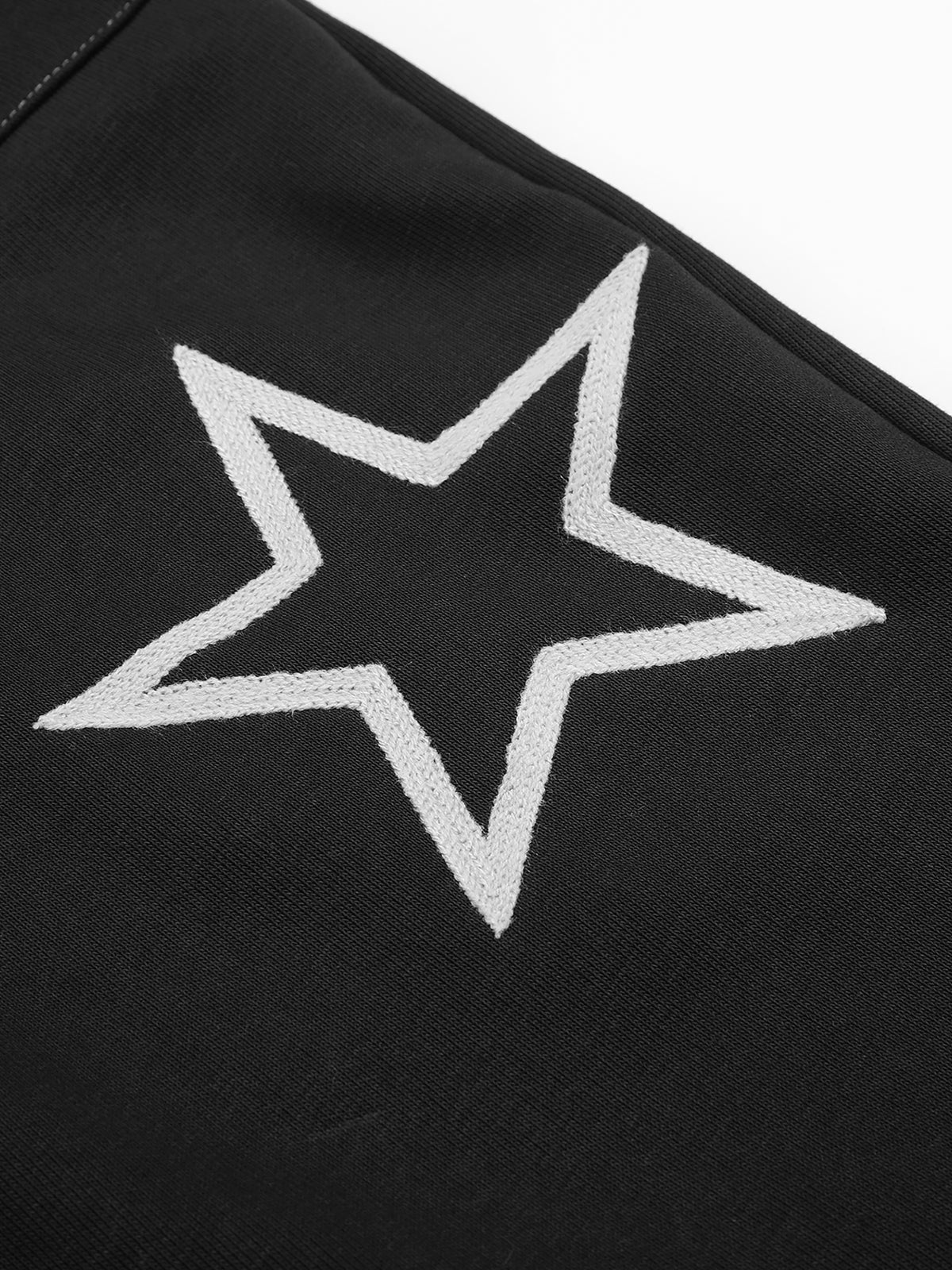 Star-Appliqué Contrast-Stitched Baggy Cargo Sweatpants