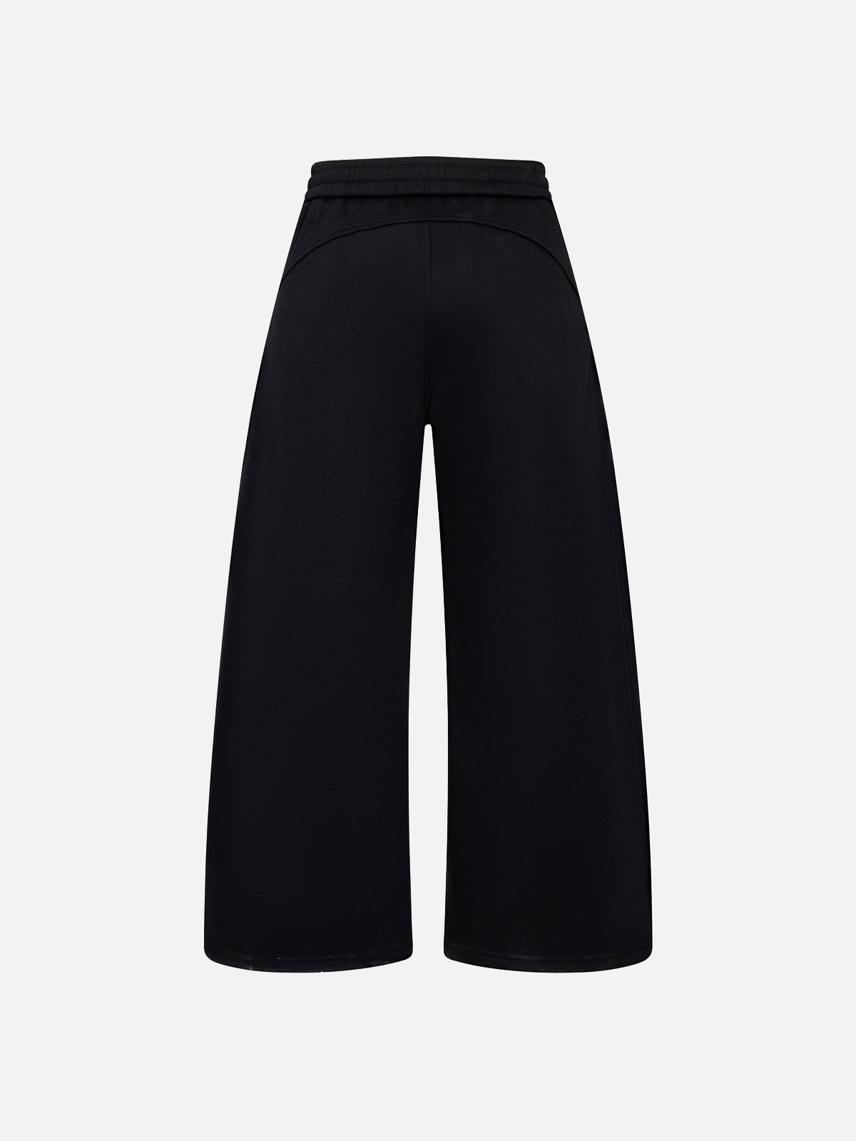 Curved-Seam Drawstring Baggy Barrel Sweatpants